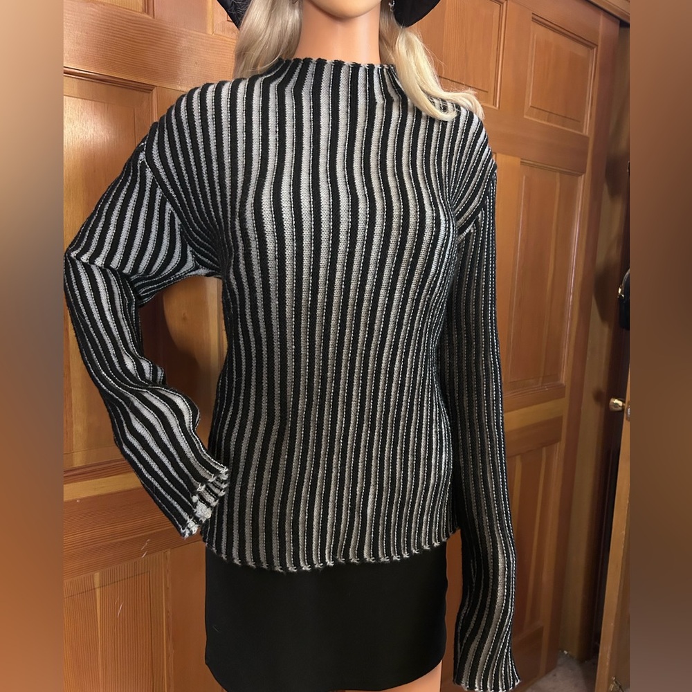 Slim Ribbed Stripe Sweater. - Picture 10 of 16